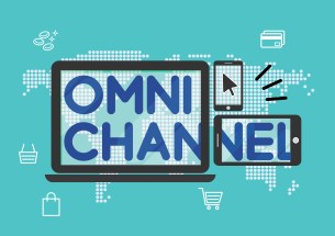 Omni channel marketing strategy shopping online conceptual illustration vector